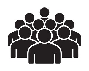 Group of people icon silhouette symbol vector