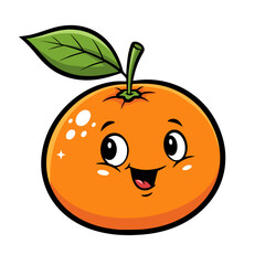 Cute Mandarin with Leaf