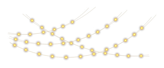 PNG Gold Garland Lights, Transparent Christmas Decoration Overlay, Minimal Winter Glow, Elegant Festive Background © MARUF Ahmed