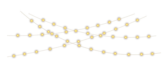 PNG Gold Garland Lights, Transparent Christmas Decoration Overlay, Minimal Winter Glow, Elegant Festive Background © Design Zone