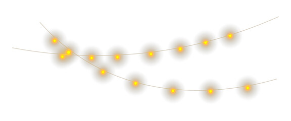 Elegant string lights overlay transparent background