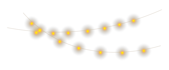 Elegant string lights overlay transparent background