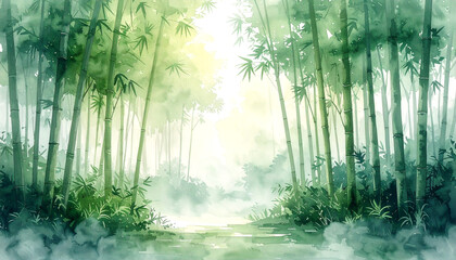 青竹の竹林_generated by AI