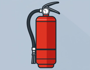 Obraz premium Red fire extinguisher illustration on a gray background