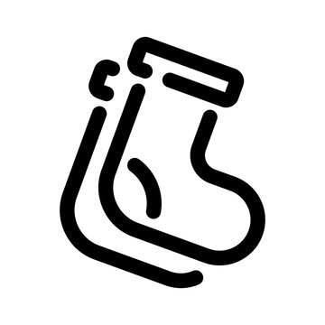 Two christmas stocking winter holiday gift sock icon for app website design