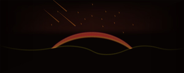 coming soon glowing earth space with star vector poster