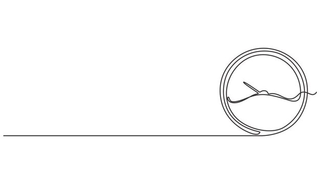 Continuous linear drawing of speedometer. Speedometer silhouette. Abstract background drawn with one line. Vector illustration animation, Continuous One Line Drawing of Speedometer. Minimalist 