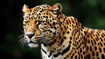 Fototapeta premium Majestic Leopard Portrait: Intricate Spots and Intense Gaze