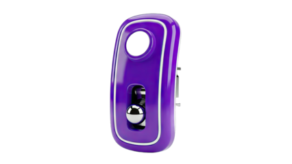 Purple Key Fob Isolated on White Background