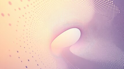 Abstract digital background showing a flowing tunnel pattern of dots and pastel color gradients, representing data, technology, and futuristic concepts with a sense of movement