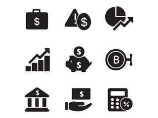 finance and banking icons set