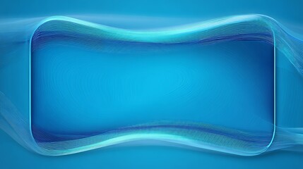 Azure Abstract Modern Frame with Flowing Waves in Turquoise Dreamscape.