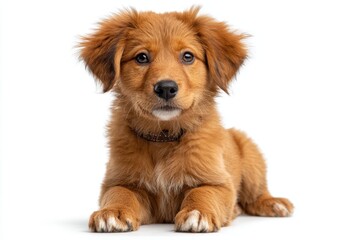 Obraz premium Cute puppy dog on white background