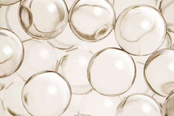Yellow cosmetic ingredient beige balls of bubble molecular cell ingredient texture