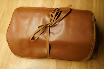 large brown leather case