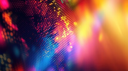 Abstract background showing a vibrant digital data stream composed of glowing, colorful pixels and a smooth light gradient, representing technology, connectivity, and modern communication concepts