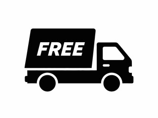 Free delivery truck icon for shipping and logistics, minimalist vector symbol