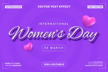 International Women&rsquo;s Day Editable Vector Text Effect