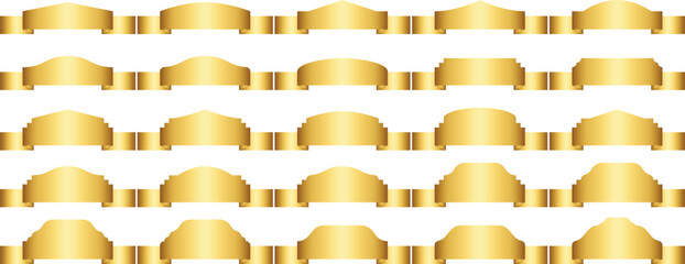 Gold Banner Ribbon Vector Graphic. Shiny golden ribbon for branding or logo mockup.