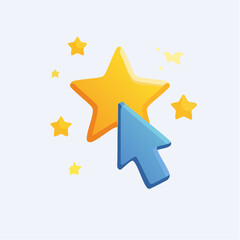 3d golden star