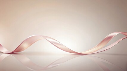 Elegant Rose Gold Ribbon Swirling Gracefully on a Smooth Surface