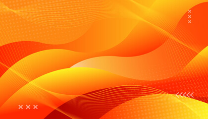 Orange Modern Abstract Background with Dynamic Waves and Lines