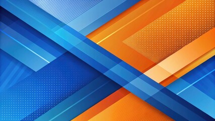 Dynamic Abstract Background with Intersecting Blue and Orange Stripes and Dotted Textures