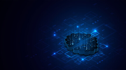 Circuit board of computer neural network or electronic artificial intelligence. Brain circuit technology. modern technology innovation concept background