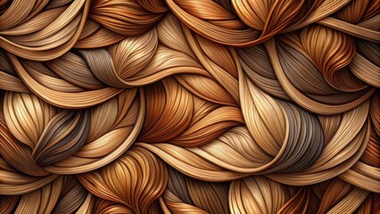 Abstract Swirling Brown and Beige Filament Texture A Rich, Detailed, and Organic Composition of Intertwined Strands