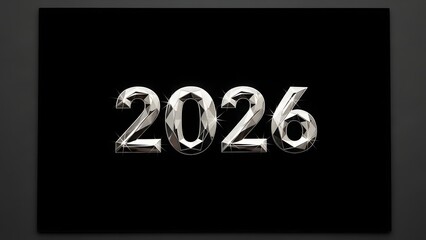 Black luxury 2026 metallic typography with dramatic lighting modern new year background