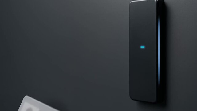 zero trust security architecture concept. Hand holding an ID card near a card reader for verification.