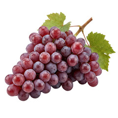 Fototapeta premium Fresh red grape bunch with green leaf. vibrant and juicy fruit