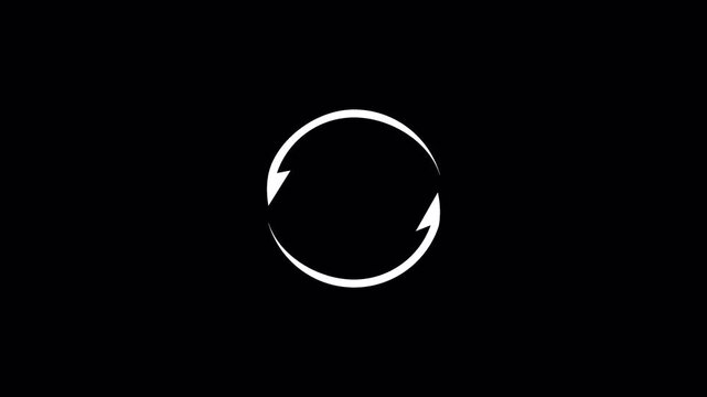 Two arrow circle icon animation video