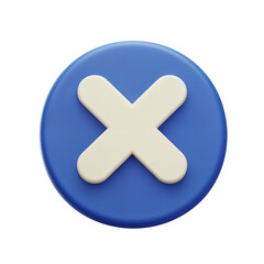 Obraz premium Close button icon symbol simple modern geometric design element for digital applications transparent background