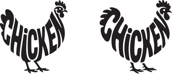 Chicken typography logo