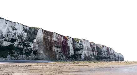 Rocky mountain on the seashore. Isolated on transparent background. PNG