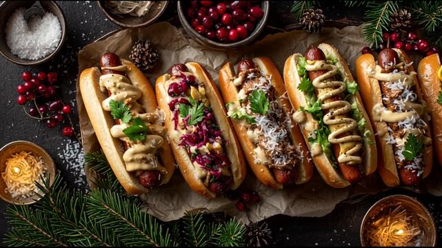 Gourmet Hot Dogs With Festive Styling