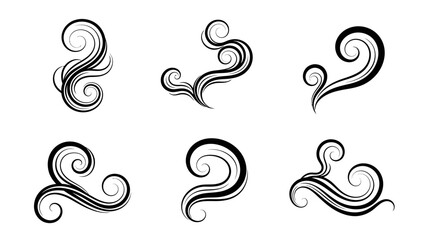 Fototapeta premium Elegant black swirl design elements for decorative creative and vector purposes
