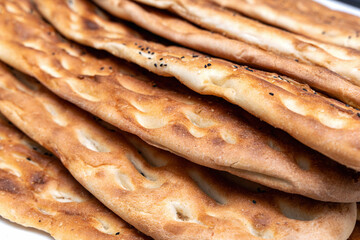 Golden crispy barbari bread fresh from oven today.