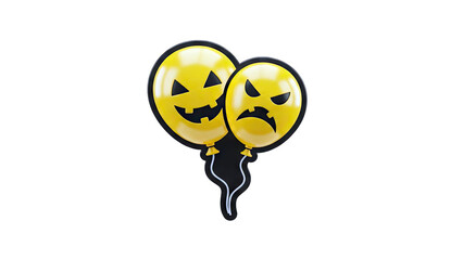 Halloween Balloons with Happy and Angry Faces - Isolated