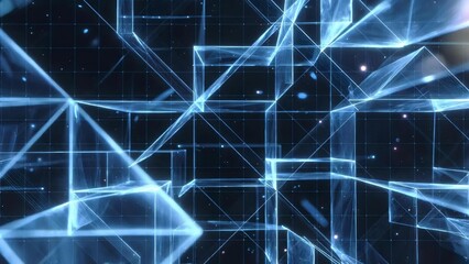 Obraz premium Digital Data Network Grid Abstract Background