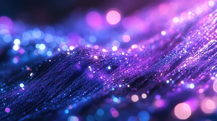 Abstract network of luminous particles creating a dynamic flow and vibrant waves, representing global connectivity, futuristic technology, and big data visualization