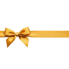 Fototapeta premium Golden Ribbon Bow on Transparent Background Decorative Element