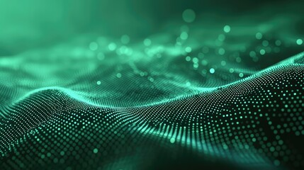 Digital wave creating a modern abstract background, connecting a network of data points, showing a concept of big data, technology, and futuristic science