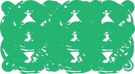 Fototapeta premium Abstract green pattern with white shapes