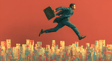 Businessman Leaping from 2025 to 2026