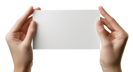 Person Holding Blank White Card