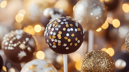 Delicious Ball-Shaped Candy Sticks: Chocolate Cake Pops for a Sweet Celebration