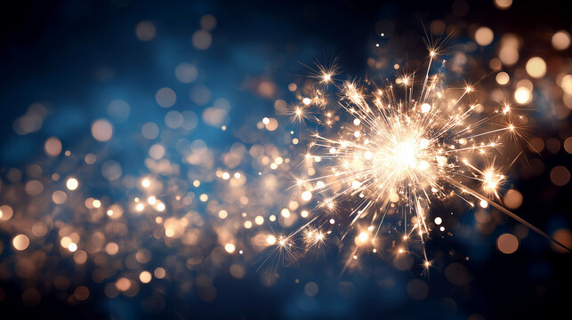 Bright sparkler in dark sky