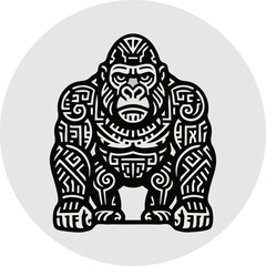 mascot hieroglif  gorilla vec...